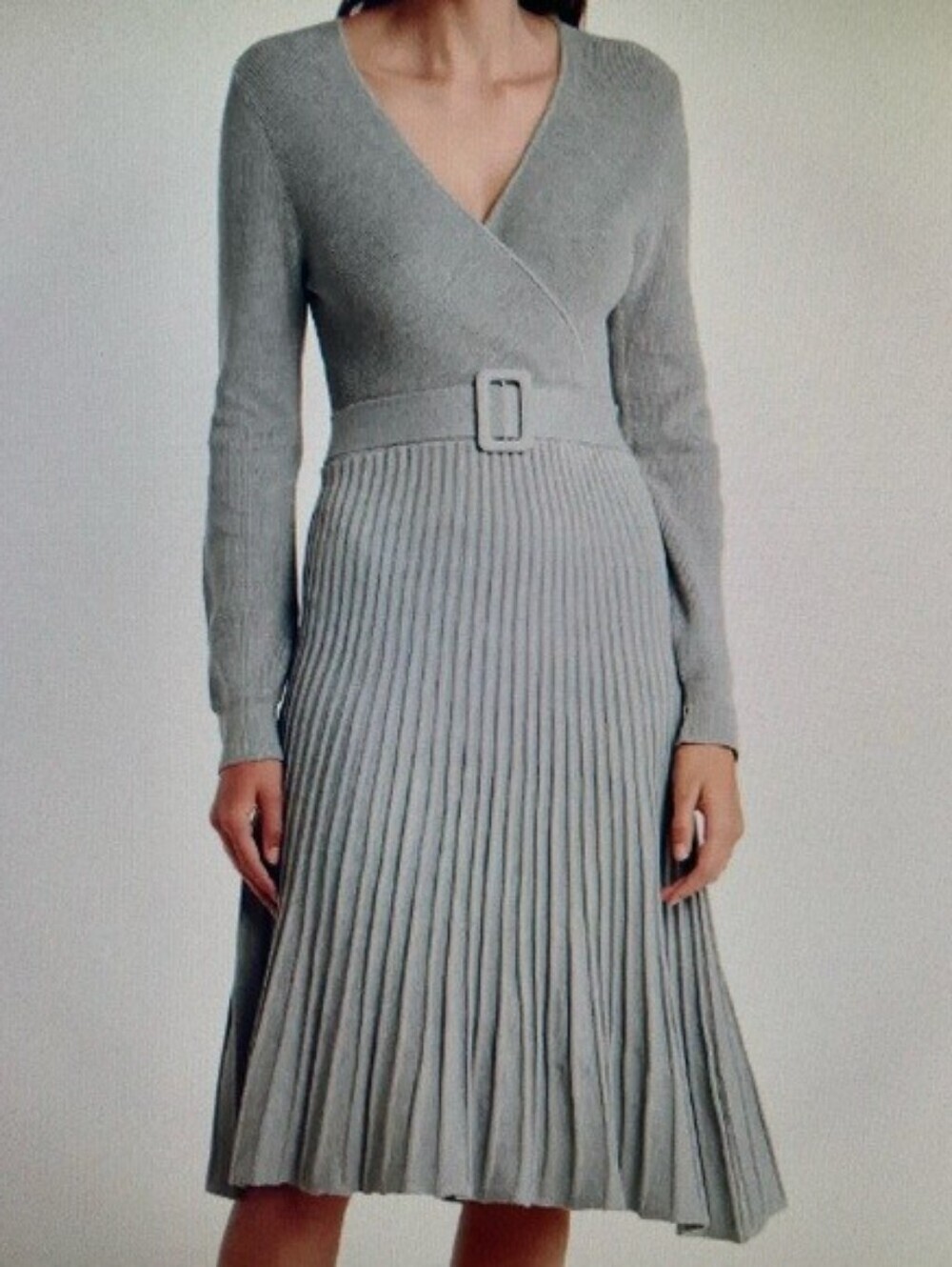 Signature By Robbie Bee Gray Belted Sweater Dress XL - Picture 5 of 11